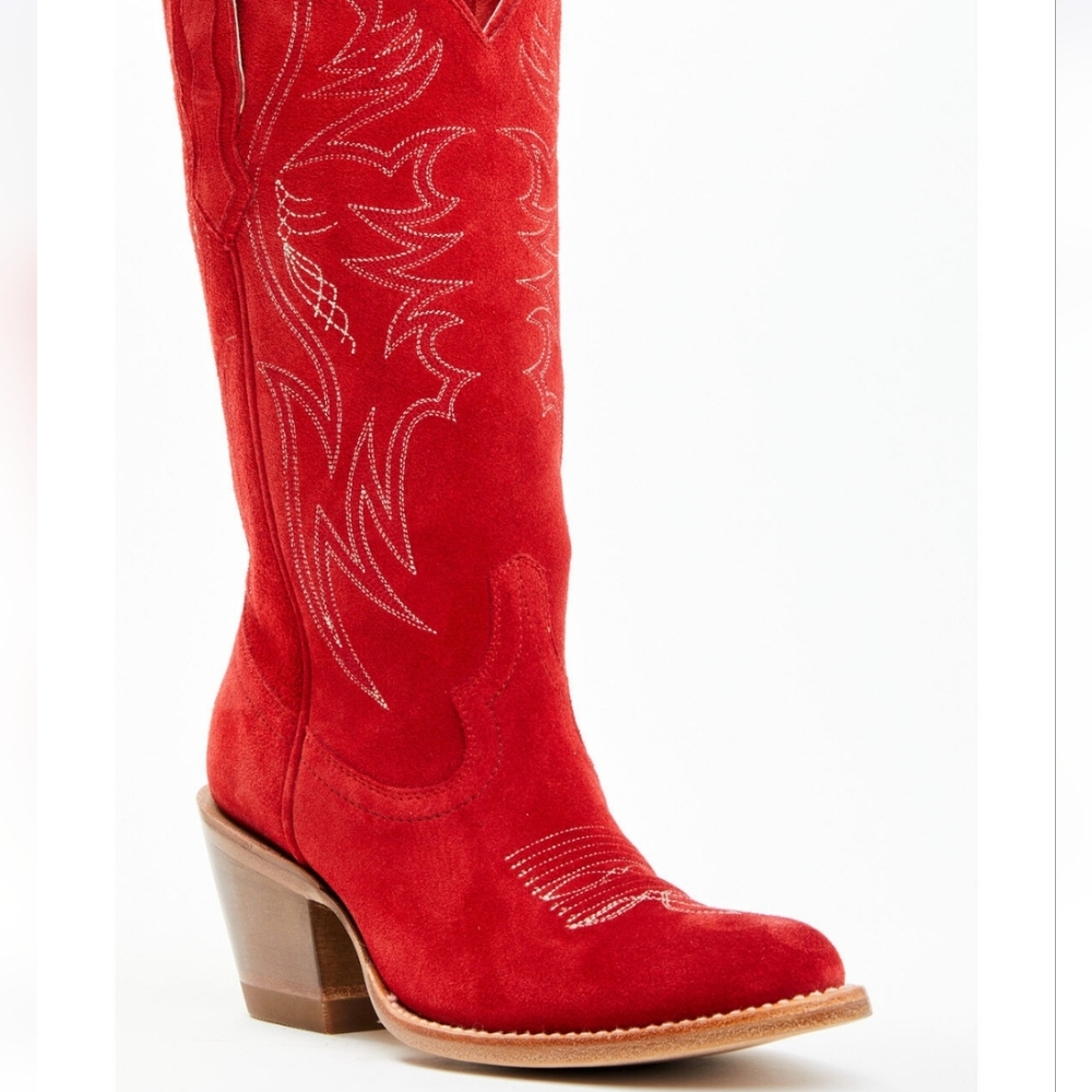 Red Suede Western Boots
